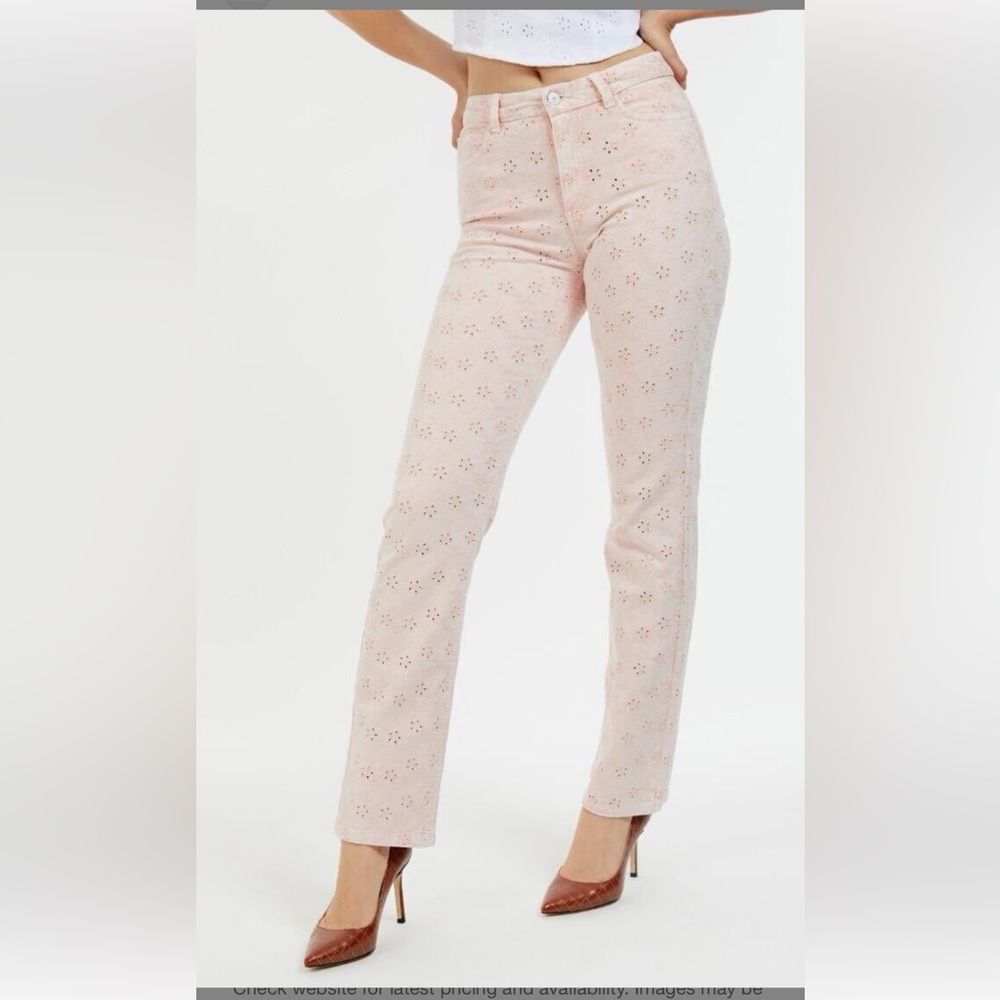 Pink Eyelet Flowered Guess Jeans 24